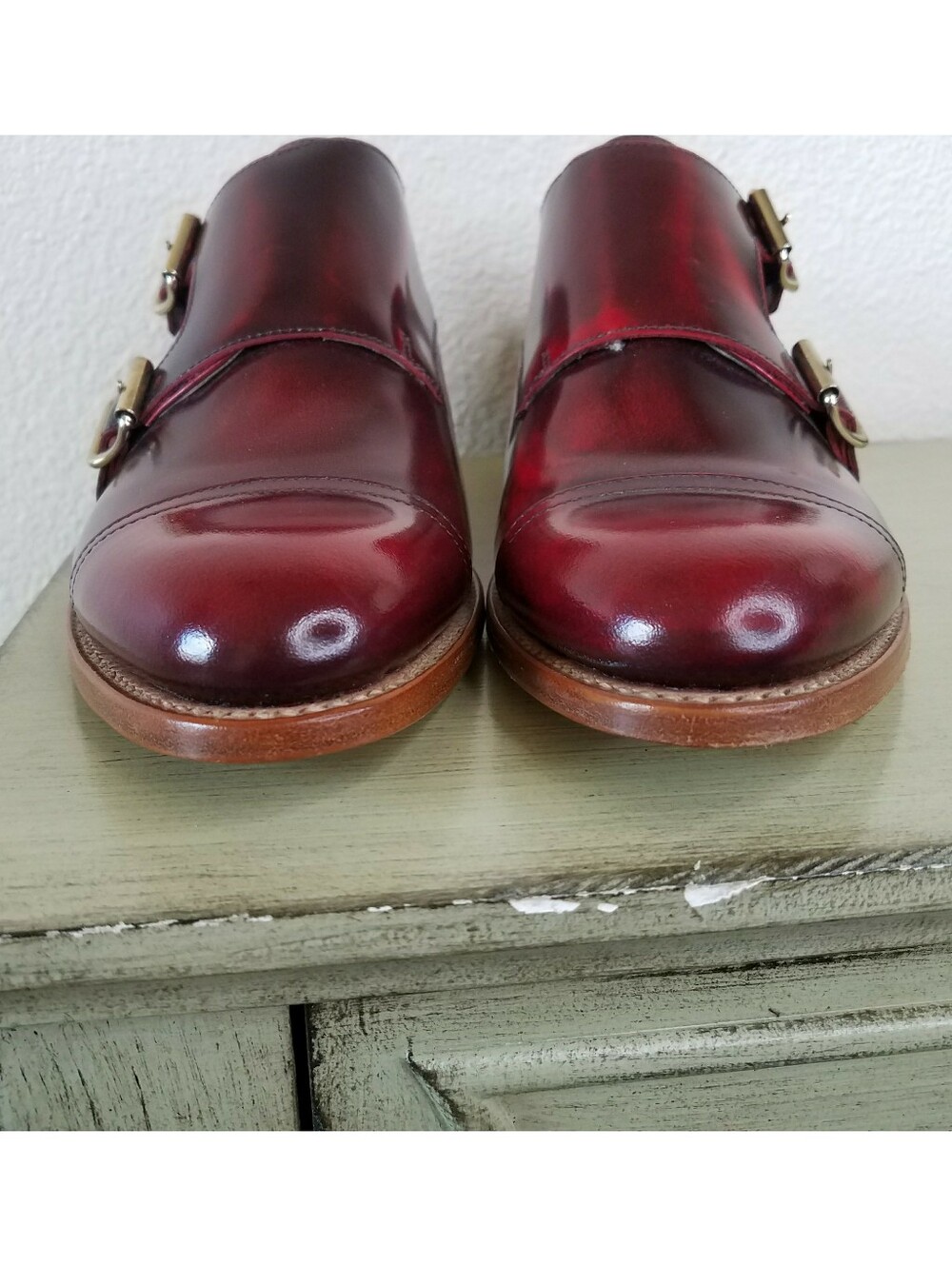 The Office of Angela Scott Mr. Colin Double-Monk Oxfords in Scarlett - Picture 8 of 9